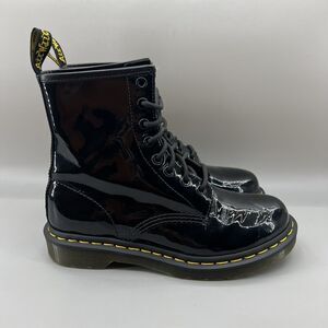 Dr. Martens Black Patent Leather Ankle Boots